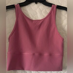 Pink/Lavender Lululemon Ribbed Bra, Size M